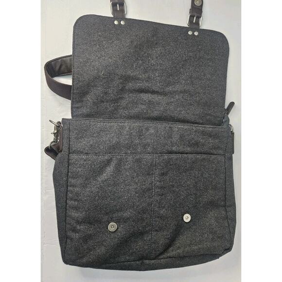 Oviesse Venezia Rumford Men's Messenger Bag Gray Wool Blend - Picture 2 of 12